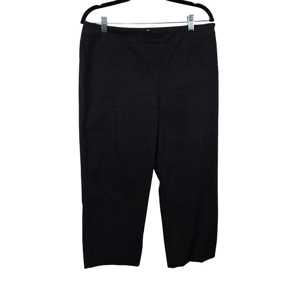 Talbots Heritage Petites Black Crop Pants Womens 12P Cotton Stretch BD1024 - Picture 2 of 6